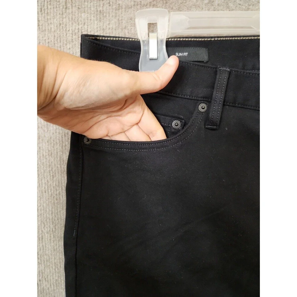 Banana Republic Slim Traveler Pants Mens 32x30 Black Stretch